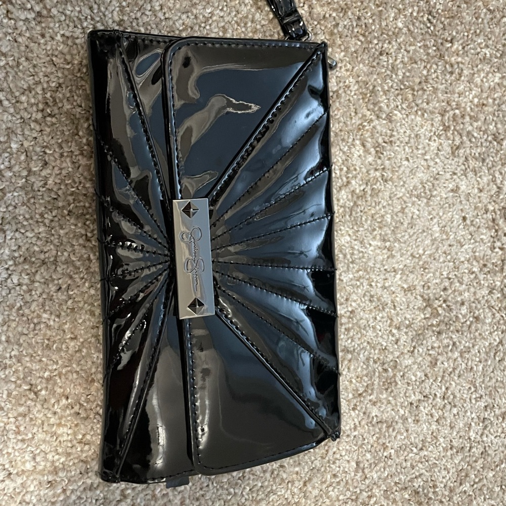 Jessica Simpson clutch black patent